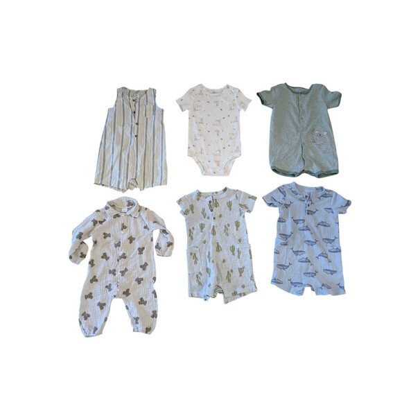 Baby Boy Carters/Misc Bundle 24 Months Bodysuits Animal Plants Cacti - Picture 1 of 2